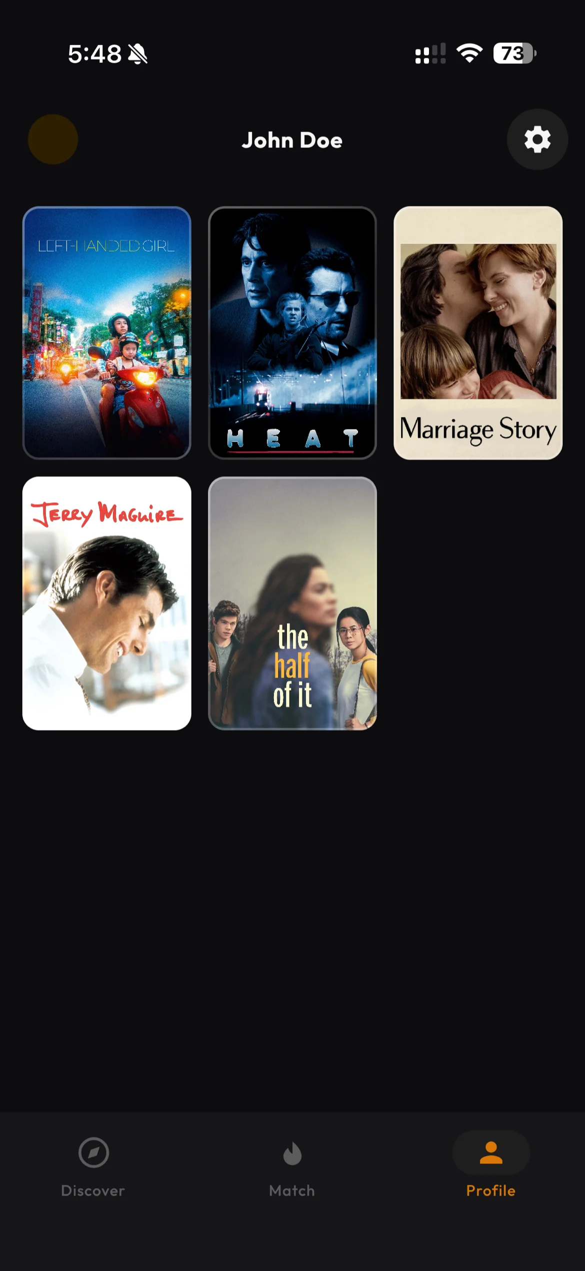 Miru watchlist of saved films